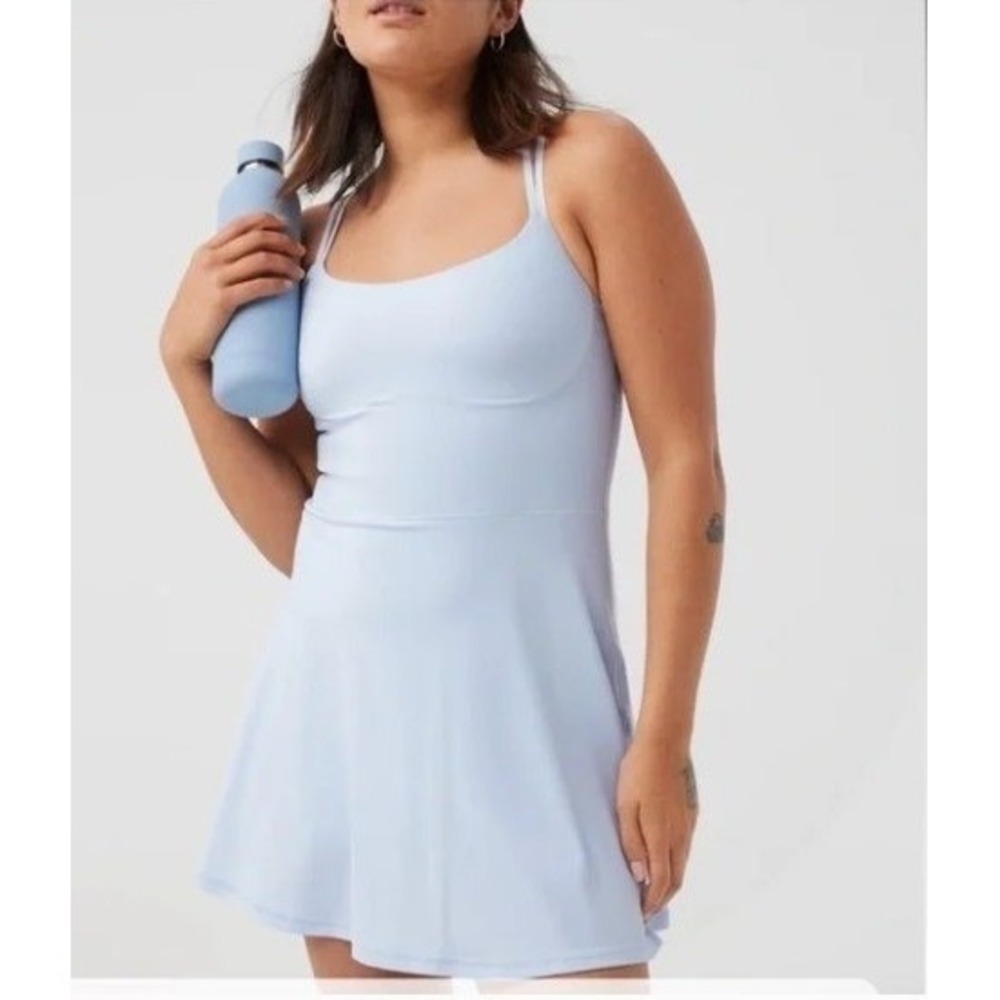 Aerie Offline Activewear Real Me Hold Up! Strappy Skort Dress Blue EUC